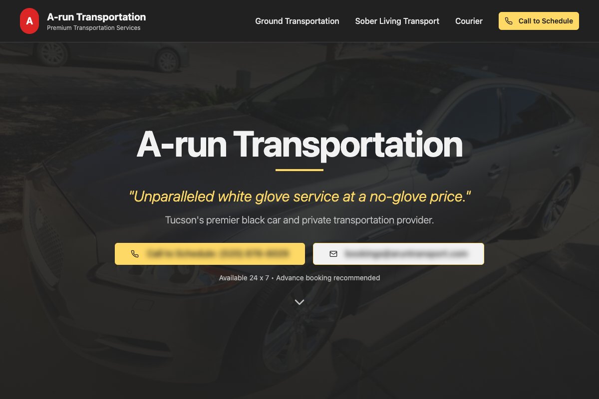 Desktop screenshot of Arun Services