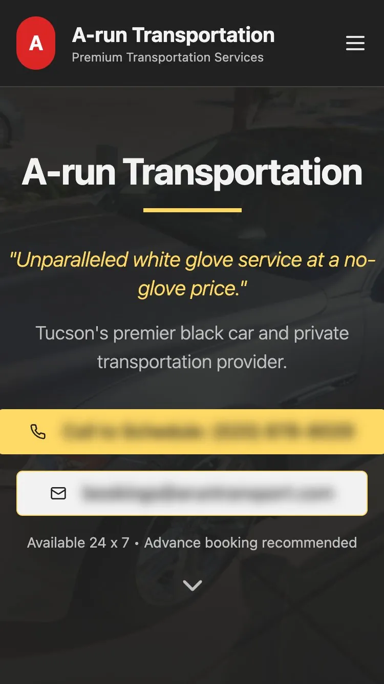 Mobile screenshot of Arun Services