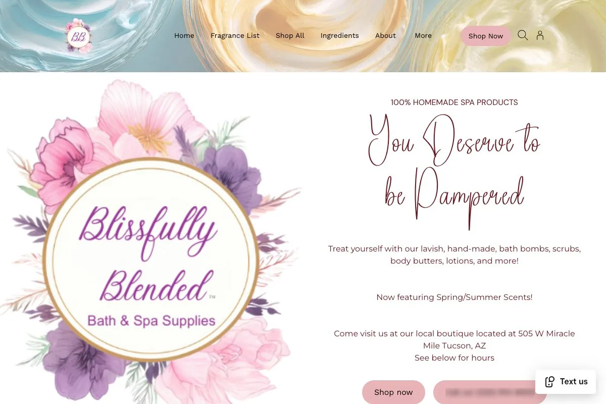 Desktop screenshot of Blissfully Blended