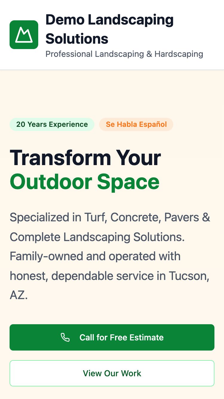 Mobile screenshot of Demo Landscaping