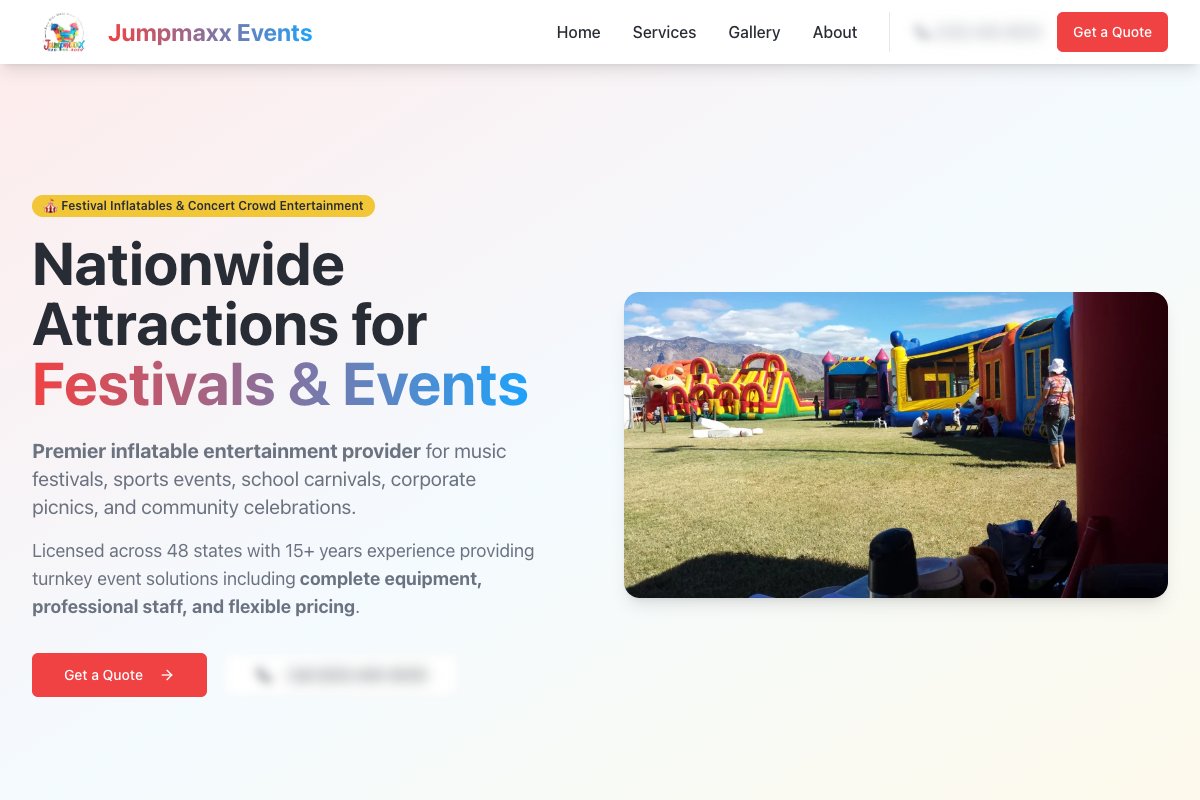 Desktop screenshot of JumpMaxx Events
