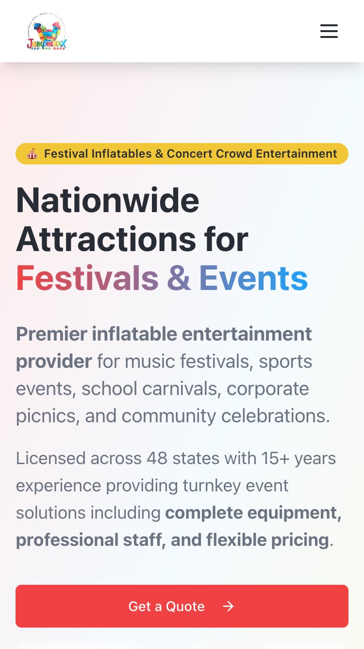 Mobile screenshot of JumpMaxx Events