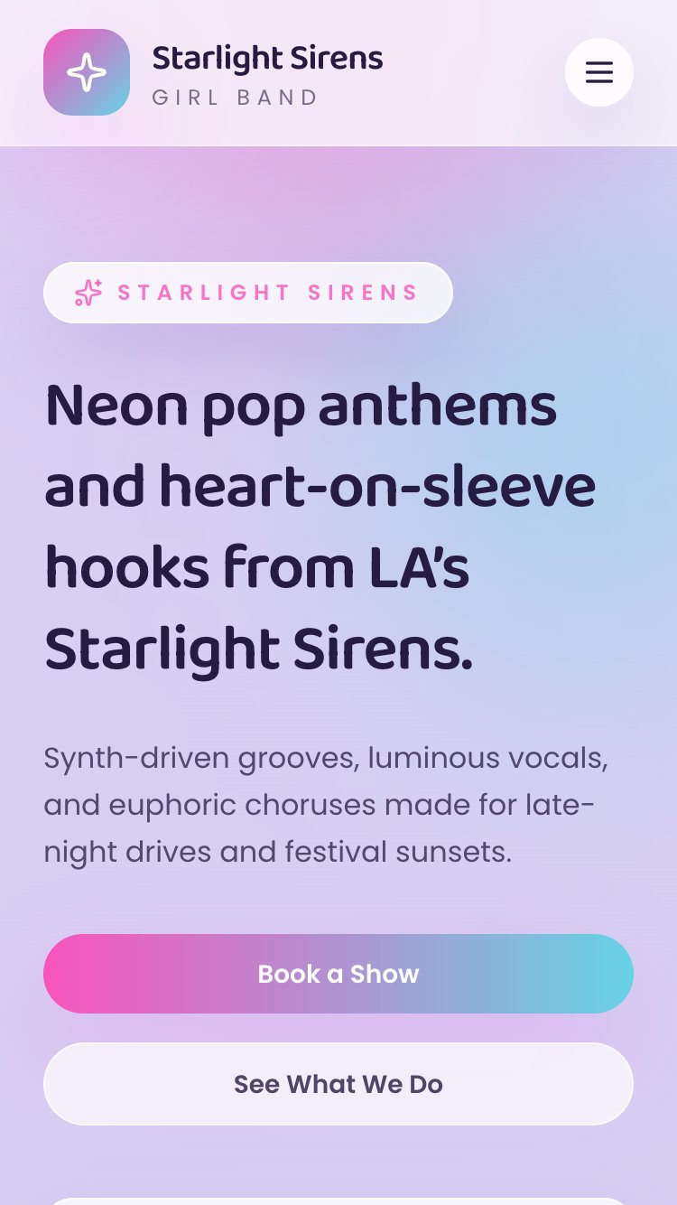 Mobile screenshot of Starlight Sirens