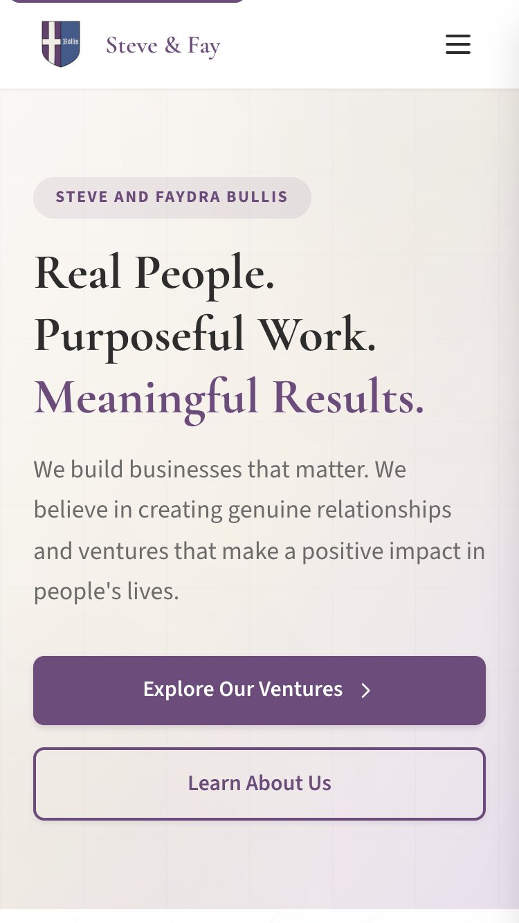 Mobile screenshot of Steve and Fay